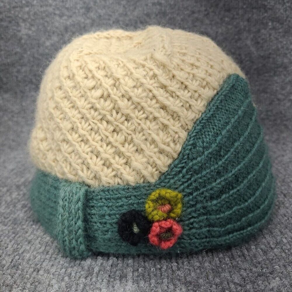 TARA Nepal Beanie Hat‎ Womens One Size Nepal Handknit 100% Wool Boho Knit